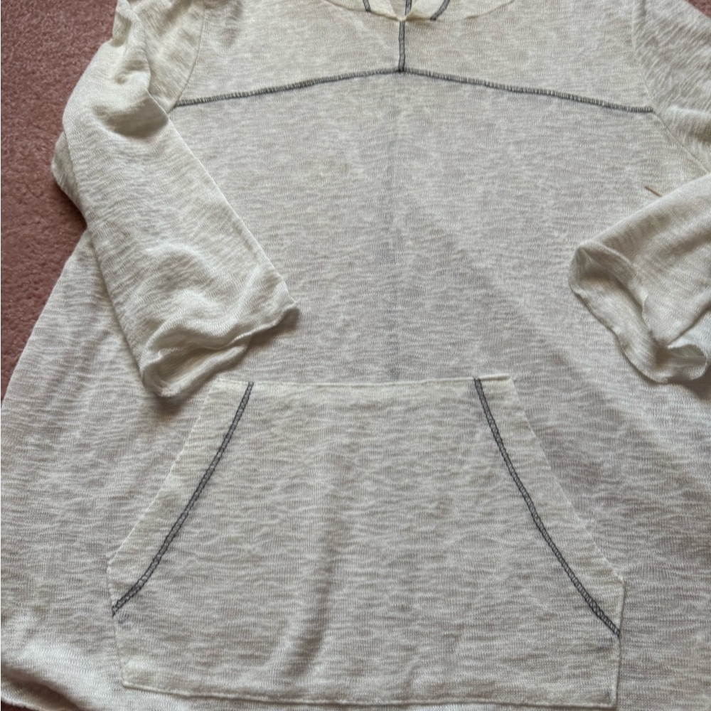 Maurices Cream Sweatshirt with Gray Stitching